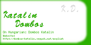 katalin dombos business card